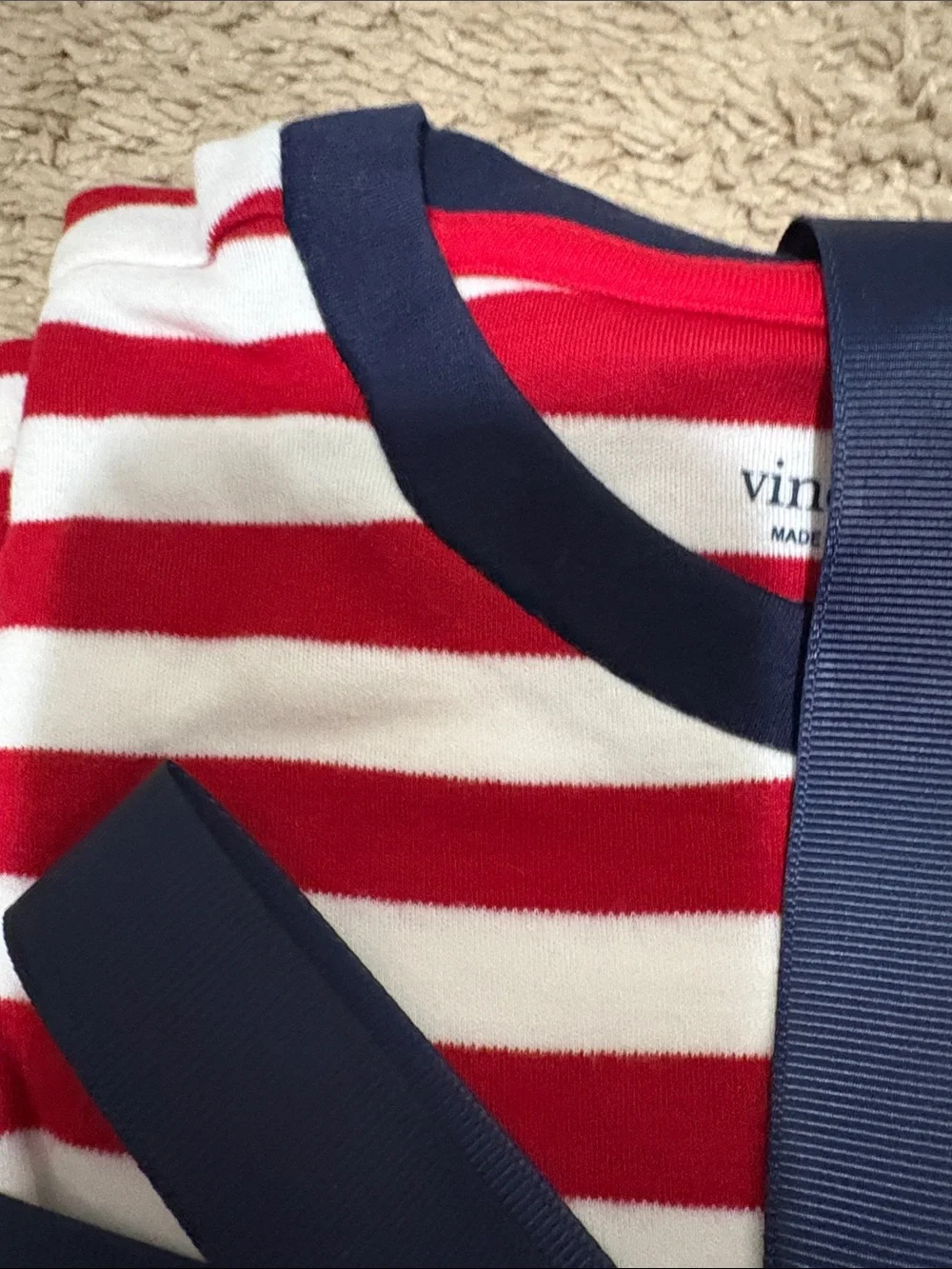 Vineyard Vines Red, White & Navy Striped Kids Pajama Set